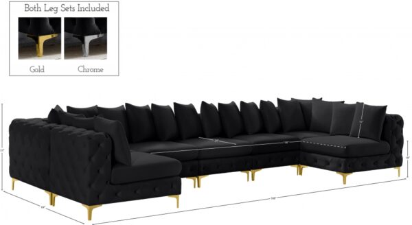 Tremblay 169" Velvet Upholstered 7pc. Modular Sectional