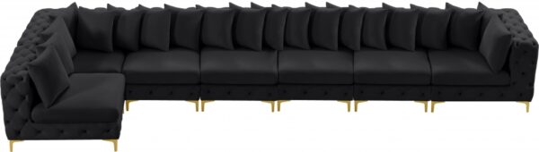 Tremblay 198" Velvet Upholstered 7pc. Modular Sectional