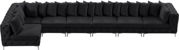Tremblay 198" Velvet Upholstered 7pc. Modular Sectional