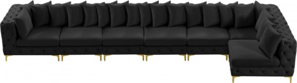 Tremblay 198" Velvet Upholstered 7pc. Modular Sectional