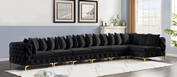 Tremblay 198" Velvet Upholstered 7pc. Modular Sectional