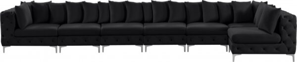 Tremblay 198" Velvet Upholstered 7pc. Modular Sectional