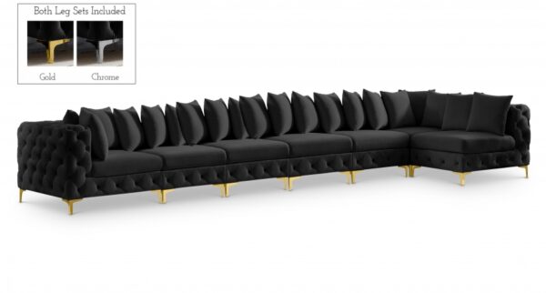 Tremblay 198" Velvet Upholstered 7pc. Modular Sectional