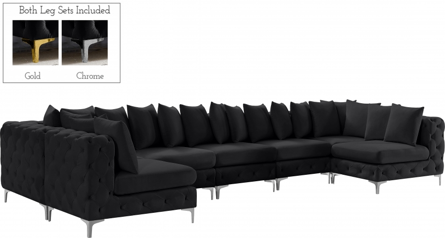 Tremblay 169" Velvet Upholstered 7pc. Modular Sectional