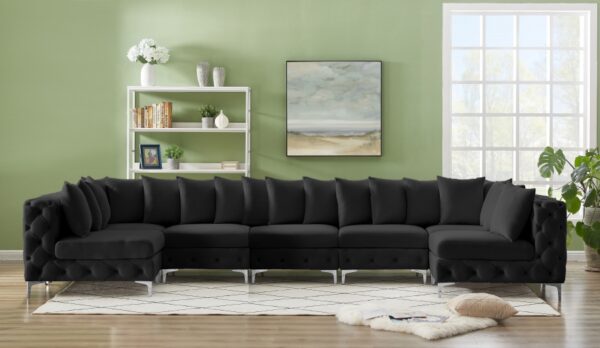 Tremblay 169" Velvet Upholstered 7pc. Modular Sectional
