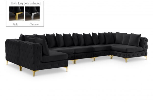 Tremblay 169" Velvet Upholstered 7pc. Modular Sectional
