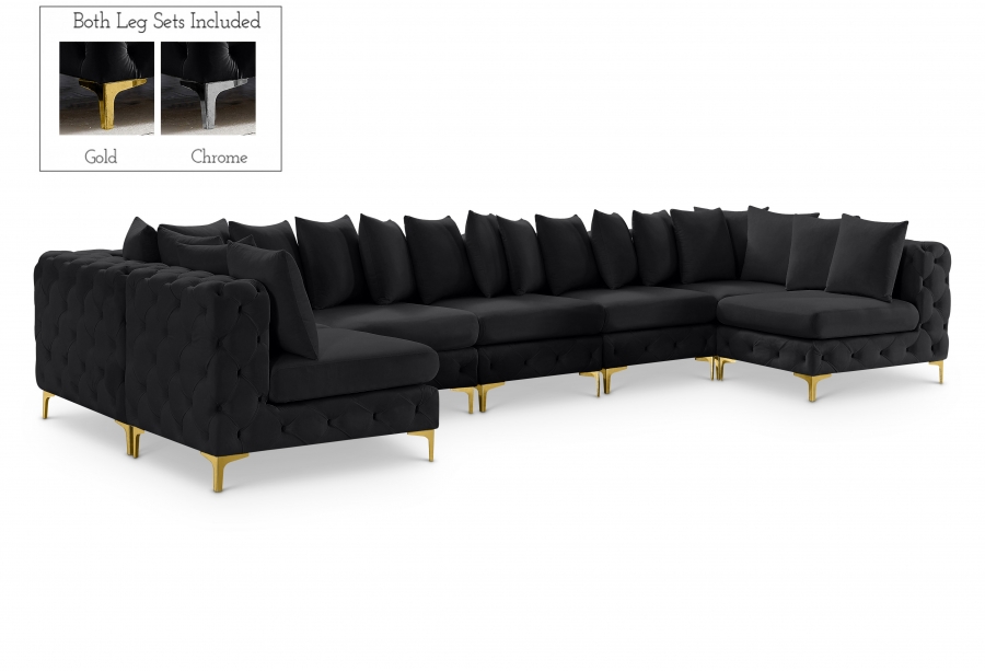 Tremblay 169" Velvet Upholstered 7pc. Modular Sectional