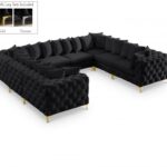 Tremblay 139" Velvet Upholstered 8pc. Modular Sectional