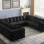 Tremblay 139" Velvet Upholstered 8pc. Modular Sectional