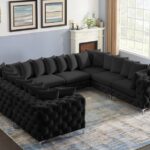 Tremblay 139" Velvet Upholstered 8pc. Modular Sectional