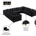 Tremblay 139" Velvet Upholstered 8pc. Modular Sectional