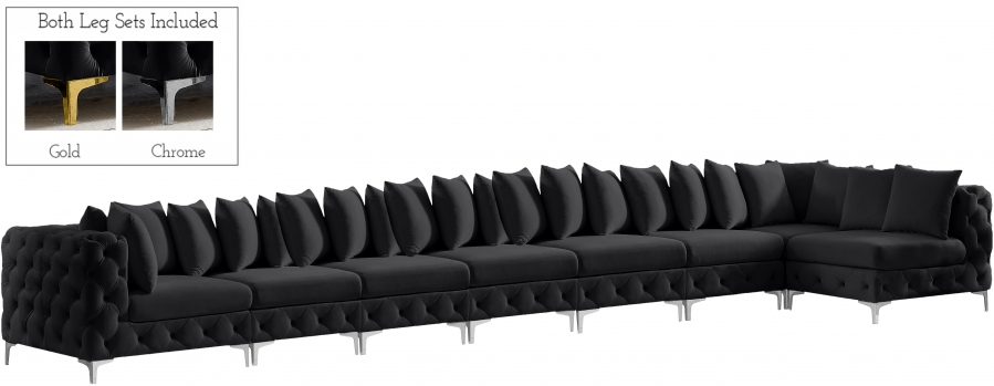Tremblay 228" Velvet Upholstered 8pc. Modular Sectional