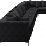 Tremblay 228" Velvet Upholstered 8pc. Modular Sectional