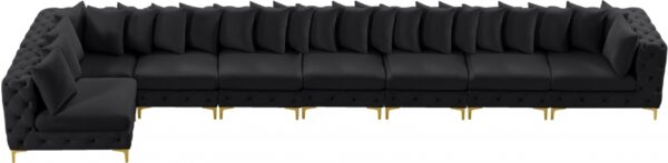 Tremblay 228" Velvet Upholstered 8pc. Modular Sectional