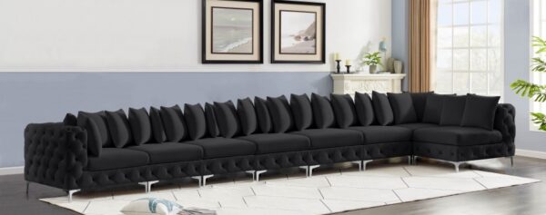 Tremblay 228" Velvet Upholstered 8pc. Modular Sectional