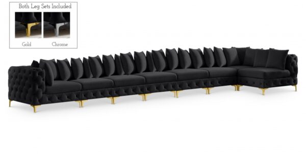 Tremblay 228" Velvet Upholstered 8pc. Modular Sectional
