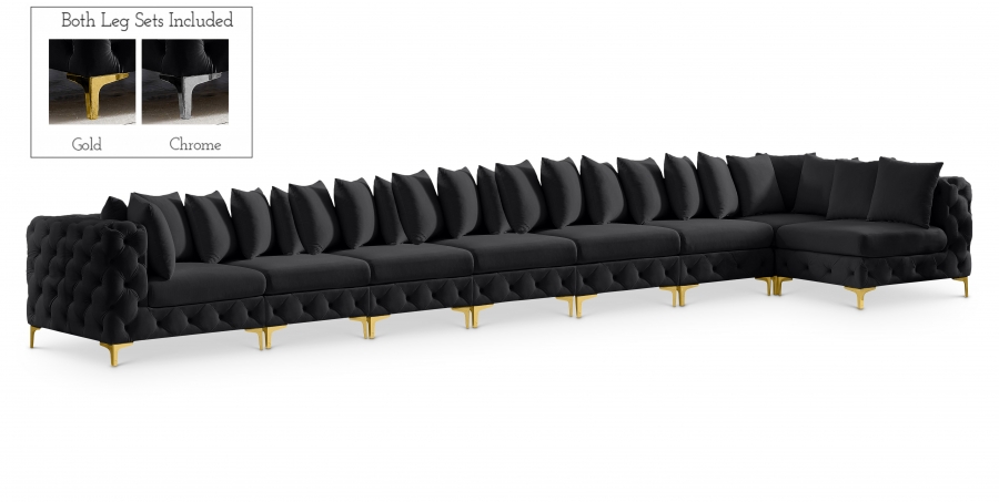 Tremblay 228" Velvet Upholstered 8pc. Modular Sectional