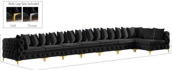 Tremblay 228" Velvet Upholstered 8pc. Modular Sectional
