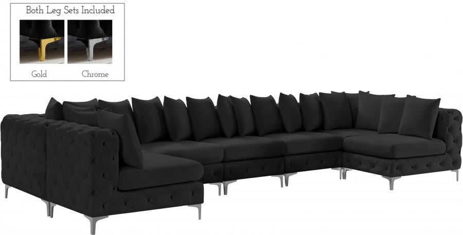 Tremblay 169" Velvet Upholstered 8pc. Modular Sectional