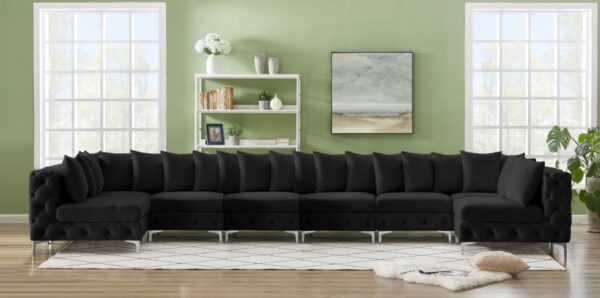 Tremblay 169" Velvet Upholstered 8pc. Modular Sectional
