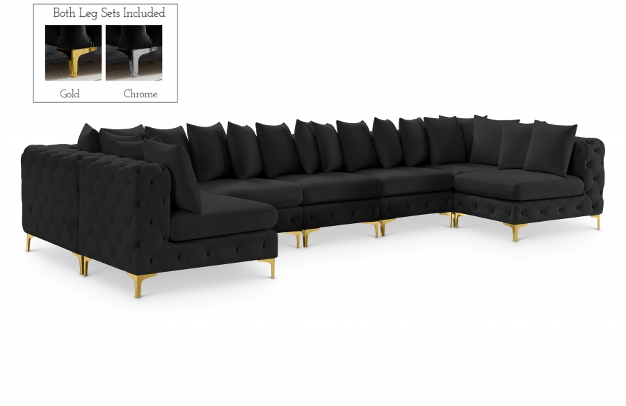 Tremblay 169" Velvet Upholstered 8pc. Modular Sectional
