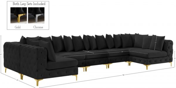 Tremblay 169" Velvet Upholstered 8pc. Modular Sectional