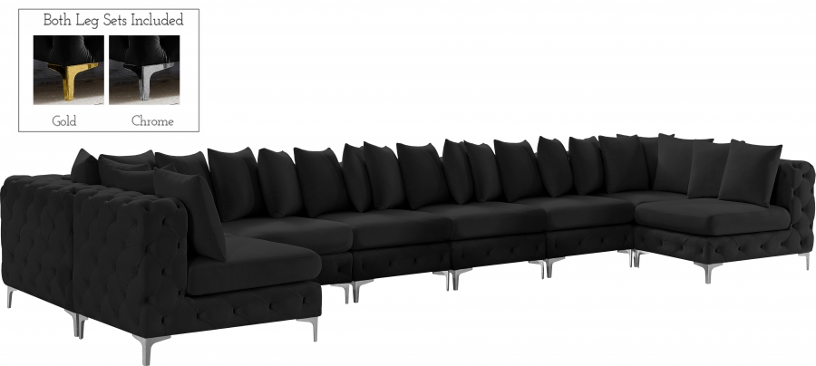Tremblay 198" Velvet Upholstered 9pc. Modular Sectional