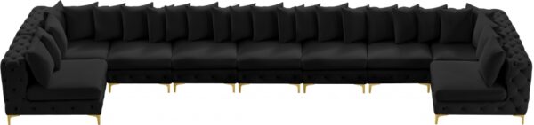 Tremblay 198" Velvet Upholstered 9pc. Modular Sectional