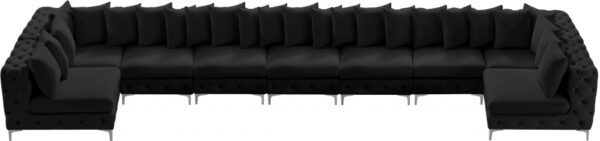 Tremblay 198" Velvet Upholstered 9pc. Modular Sectional