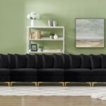 Tremblay 198" Velvet Upholstered 9pc. Modular Sectional