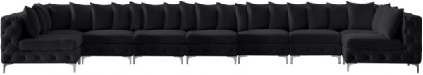 Tremblay 198" Velvet Upholstered 9pc. Modular Sectional