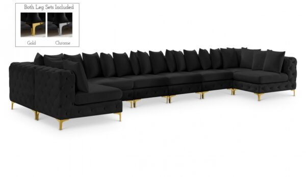 Tremblay 198" Velvet Upholstered 9pc. Modular Sectional