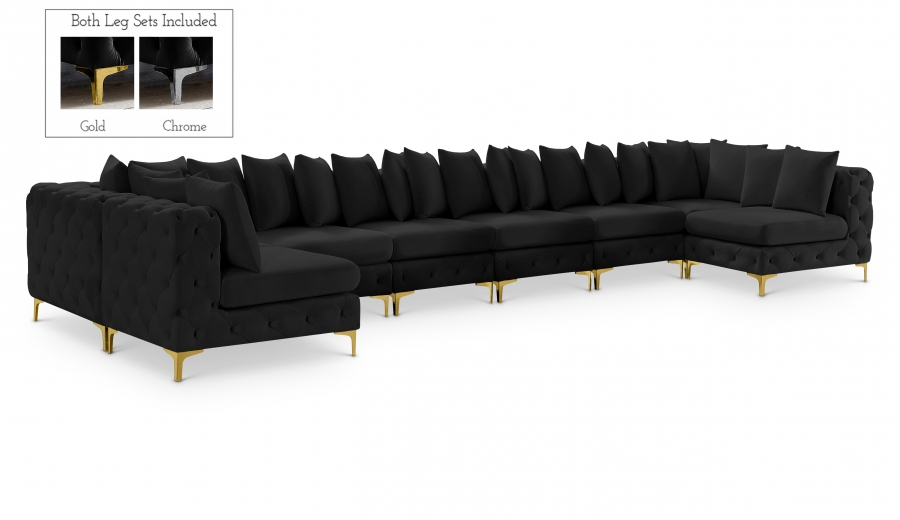 Tremblay 198" Velvet Upholstered 9pc. Modular Sectional