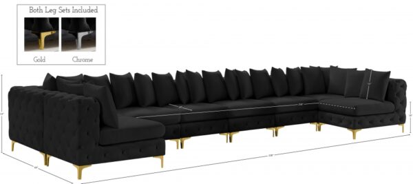Tremblay 198" Velvet Upholstered 9pc. Modular Sectional