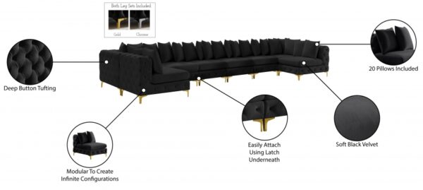 Tremblay 198" Velvet Upholstered 9pc. Modular Sectional