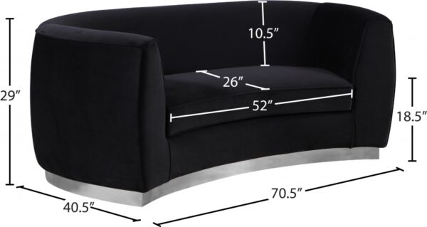 Julian 70.5" Velvet Upholstered Loveseat
