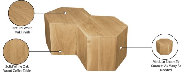 Eternal Oak Wood 2pc. Modular Coffee Table
