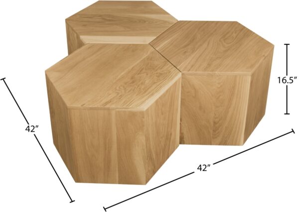 Eternal Oak Wood 3pc. Modular Coffee Table