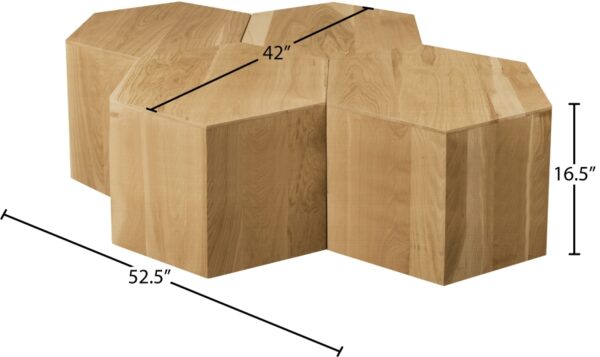 Eternal Oak Wood 4pc. Modular Coffee Table
