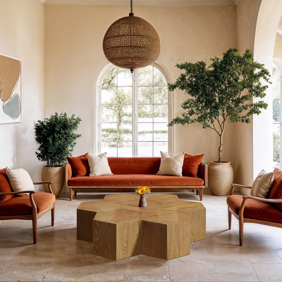 Eternal Oak Wood 7pc. Modular Coffee Table