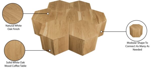 Eternal Oak Wood 7pc. Modular Coffee Table