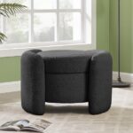 Horizon Boucle Fabric Upholstered Ottoman