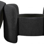 Horizon Boucle Fabric Upholstered Ottoman