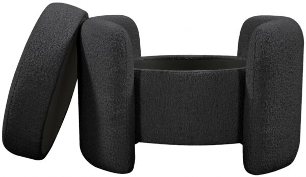 Horizon Boucle Fabric Upholstered Ottoman