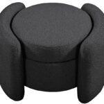 Horizon Boucle Fabric Upholstered Ottoman
