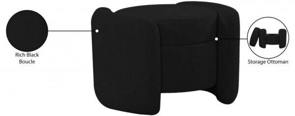 Horizon Boucle Fabric Upholstered Ottoman