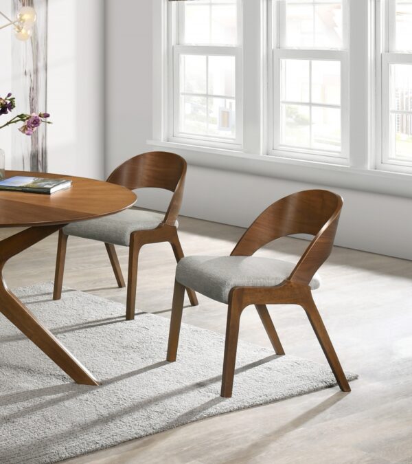 Woodson Linen Textured Fabric Upholstered Dining Chair