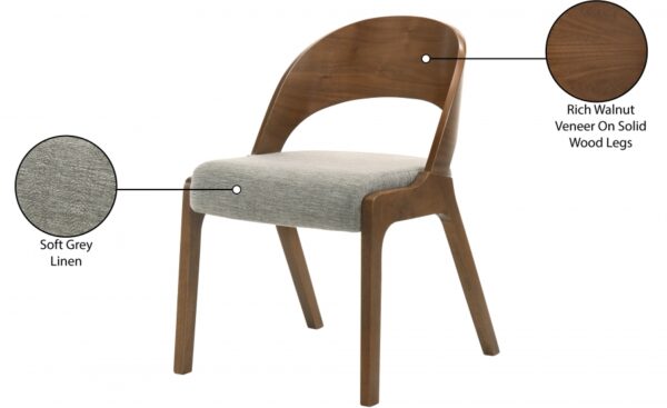 Woodson Linen Textured Fabric Upholstered Dining Chair