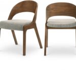 Woodson Linen Textured Fabric Upholstered Dining Chair