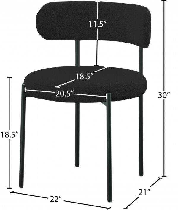 Beacon Boucle Fabric Upholstered Dining Chair